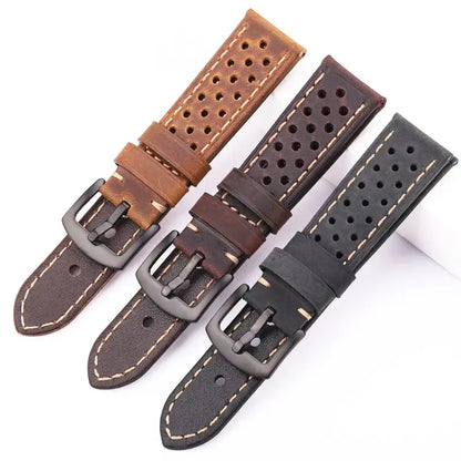 TicWatch Pro 5, Pro 3 & E3 Perforated Leather Rally Band