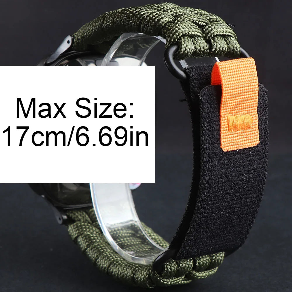 Samsung Galaxy Watch8, 9 & Ultra Paracord Band, Hook-and-Loop