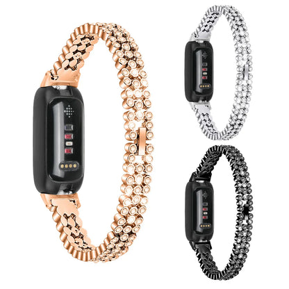 Fitbit Inspire 3 Metal Strap - Elegant Bling Design Bracelet