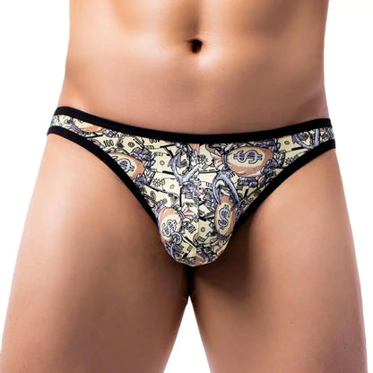 BRAVE PERSON Sexy Men Underwear Briefs Nylon Print Underpants Male Panties Sexy Bikini Briefs for Man New Arrival