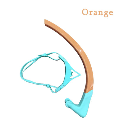Adult Swimming Snorkel Tube, Snorkelling Training Front Breathing Tube Center Mount Silicone Mouthpiece Freestyle Breathing Tube
