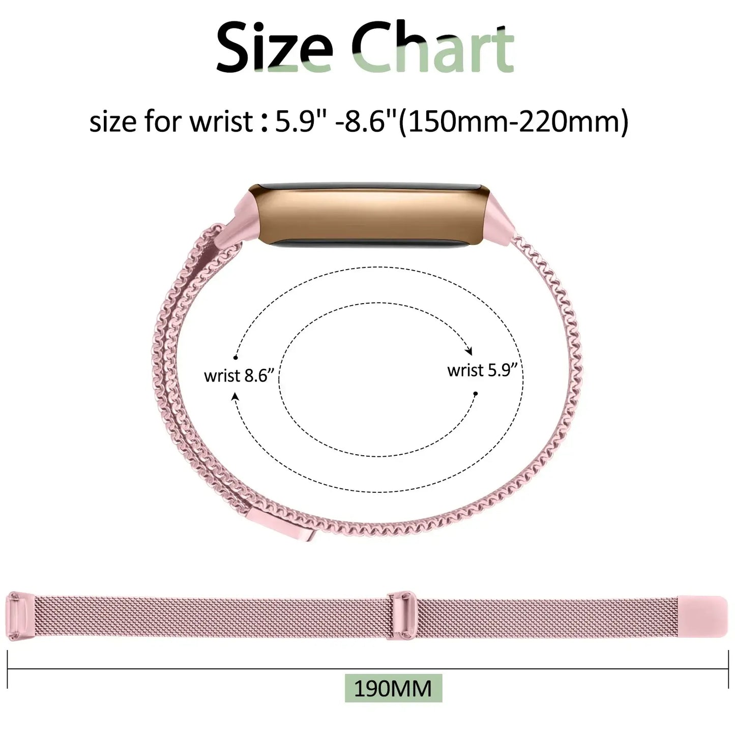 Fitbit Luxe Steel Magnetic Band - Elegant Mesh Design
