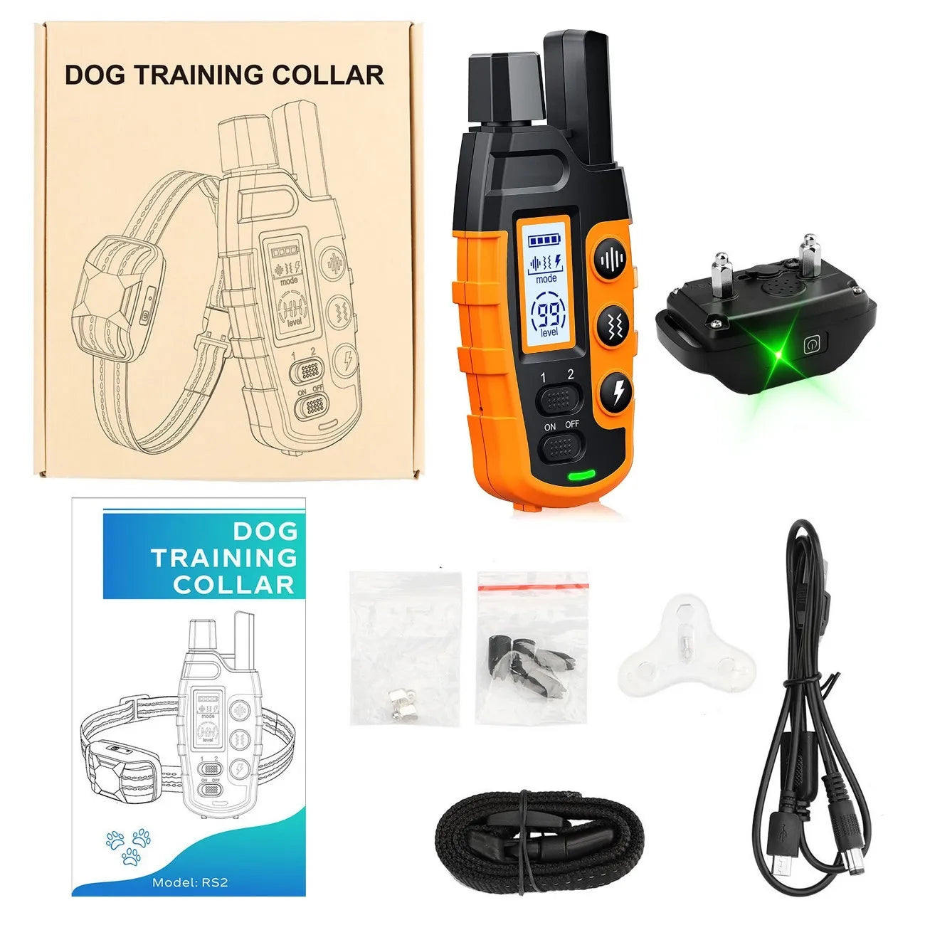 3300Ft Dog Training Collar with Remote Rechargeable Waterproof E Collar with Beep Vibration Shock High Quality Pet Training