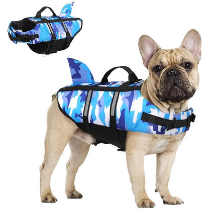 Shark Fin Dog Life Vest - Camouflage Swimwear