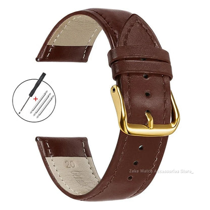Samsung Galaxy Watch 7, 6, 5, 4 & FE Slim Calfskin Band, Spring Bars & Tool
