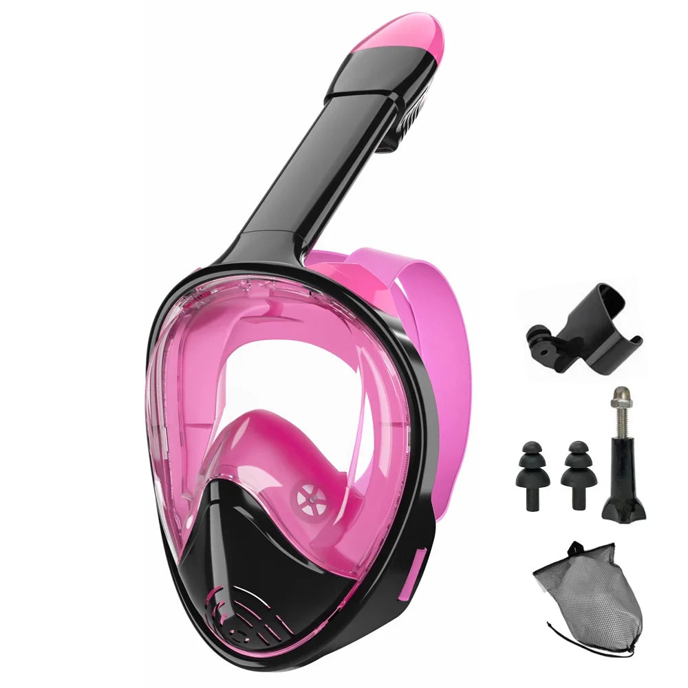 Professional Snorkeling Diving Mask Underwater Scuba Full Face Snorkel Mask Anti Fog Goggles for Kids Adult Swimming Equipment