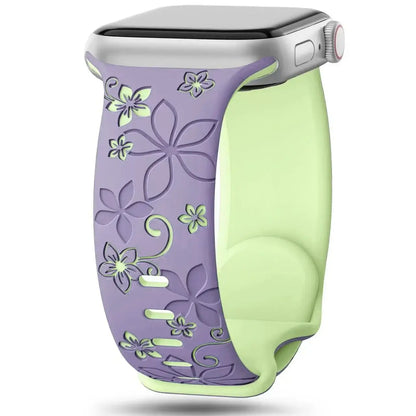 Apple Watch Silicone Band - Durable Floral Design Strap