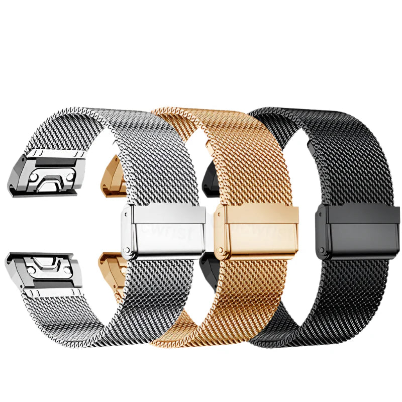 Garmin Stainless Steel Band - Durable Metal Strap Bracelet