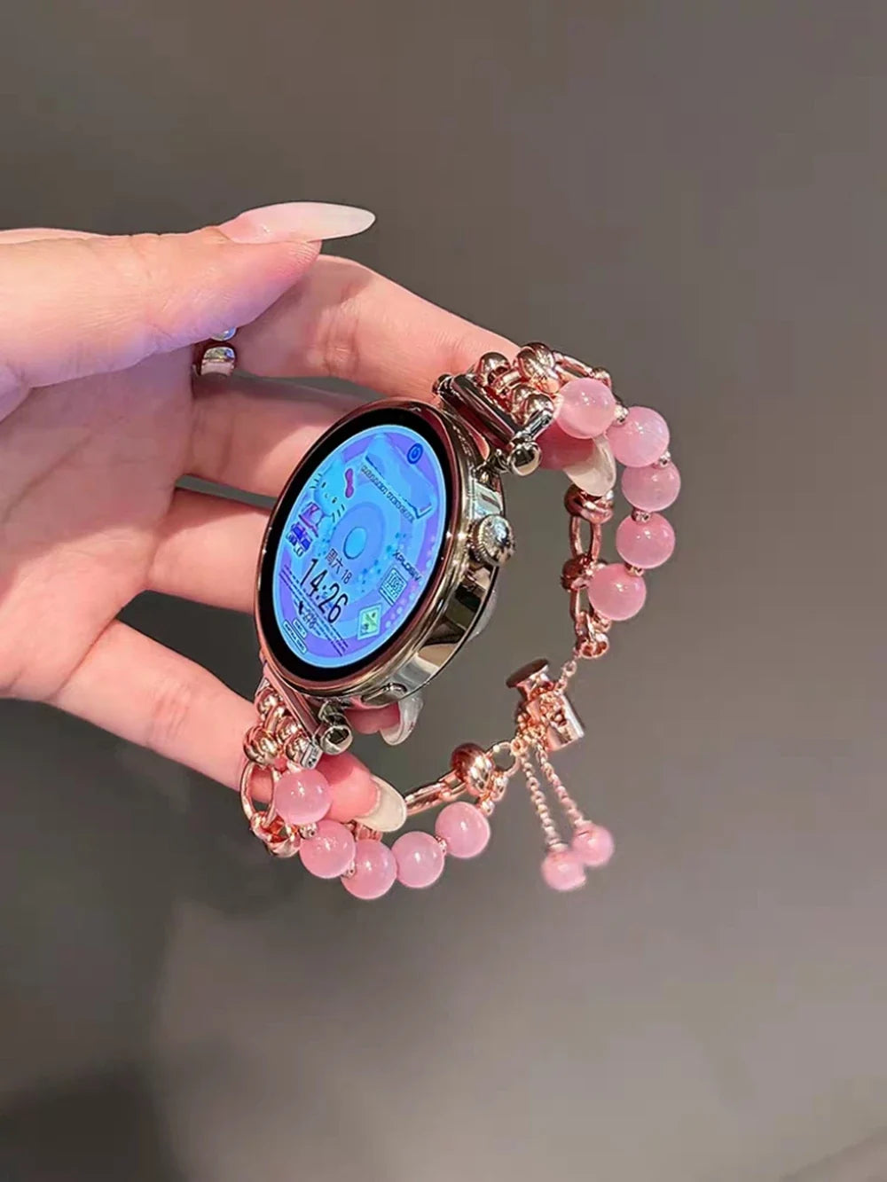 Samsung Galaxy Watch 7, 6, 5, 4 & FE Women's Pearl Chain Bracelet