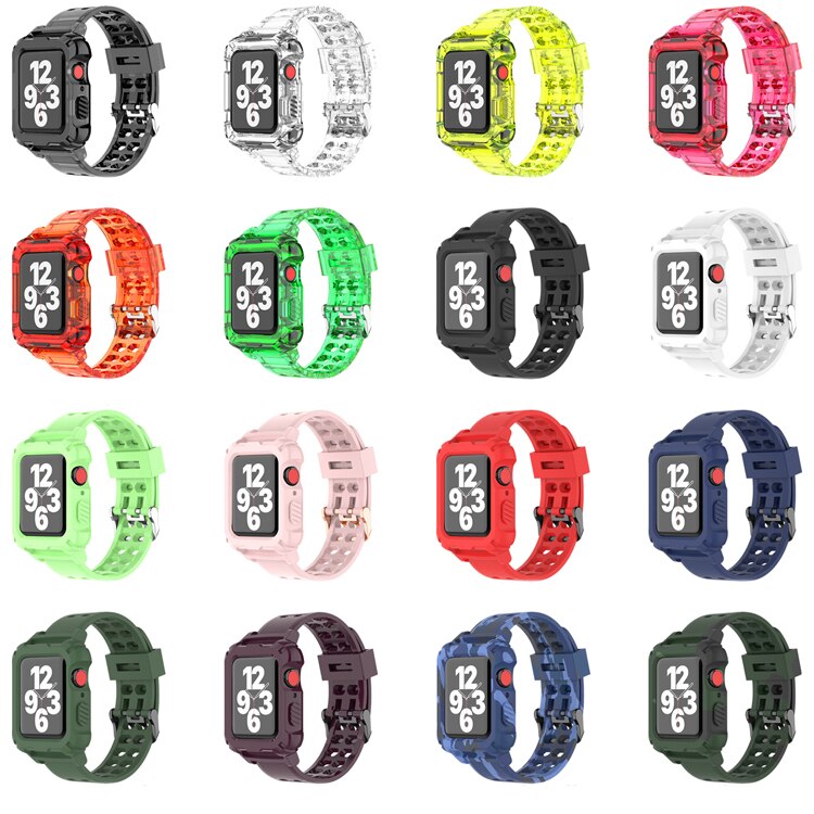 Silicone Strap +Case for Apple Watch Band/Strap