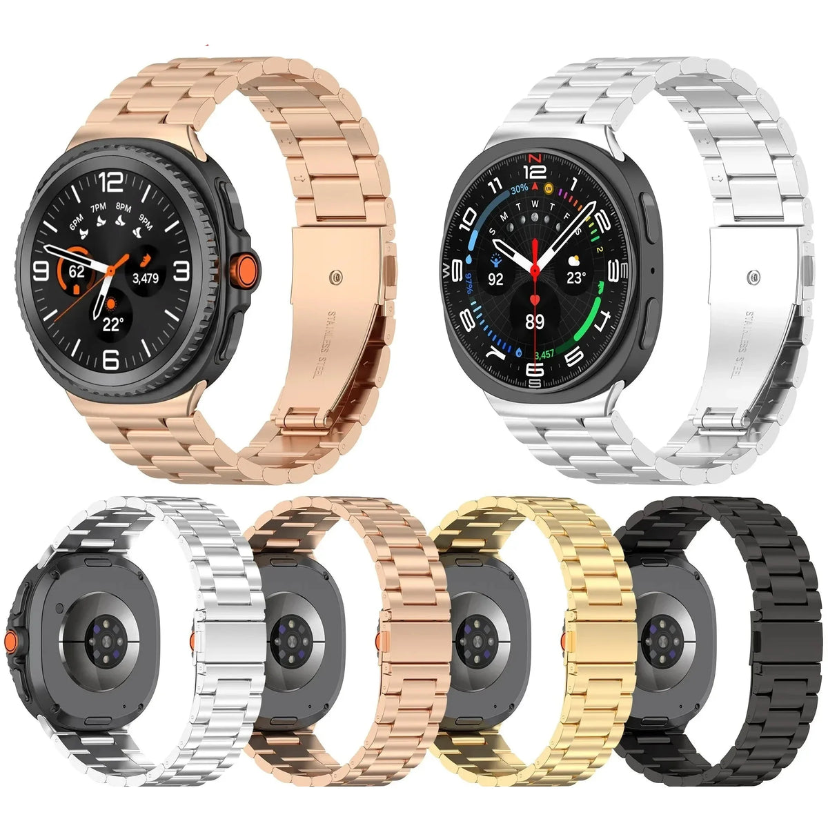 Samsung Galaxy Watch8, 9 & Ultra Steel Link or Milanese Band
