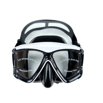 Diving Mask Snorkel Swimming Goggles Scuba Silicone Skirt 3 Windows Anti-Fog Anti-Leak Wide View Panoramic HD For Adult Youth