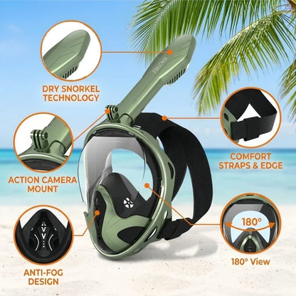 XIAOTREE New Underwater Diving Anti-Fog Full-Face Snorkeling Mask, Snorkel Breathing Mask, Safe and Waterproof