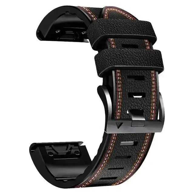 Garmin QuickFit 22/26mm Leather and Silicone Hybrid Band