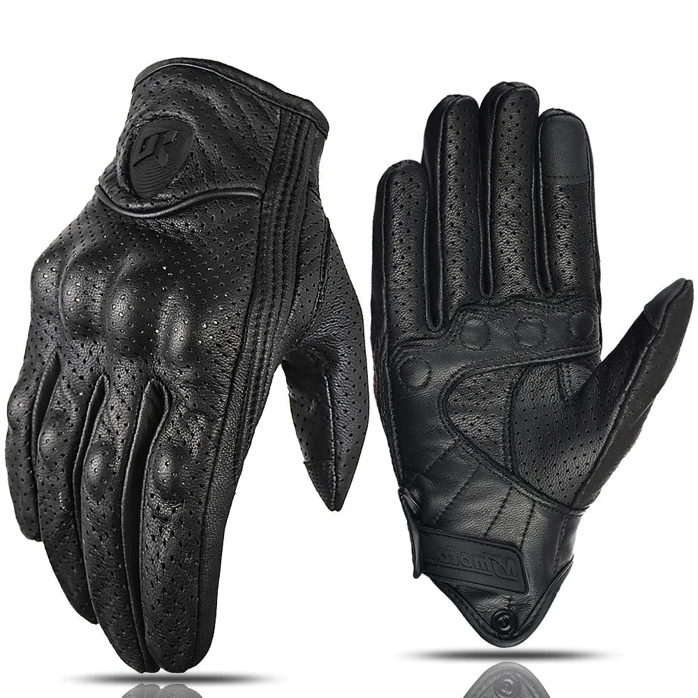 Leather Gloves Retro Biker