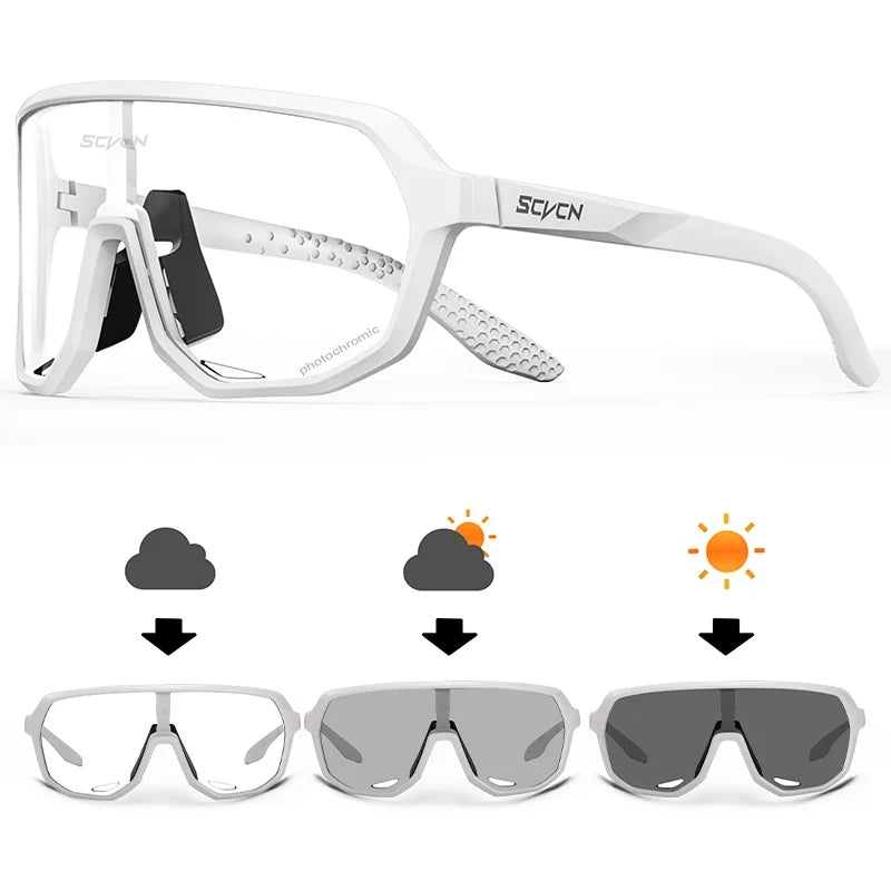 Scvcn-New Sunglasses Photochromic Cycling Glasses for Men Bicycle Mountain Bike Cycling Goggles UV400 MTB Polarized Road Women