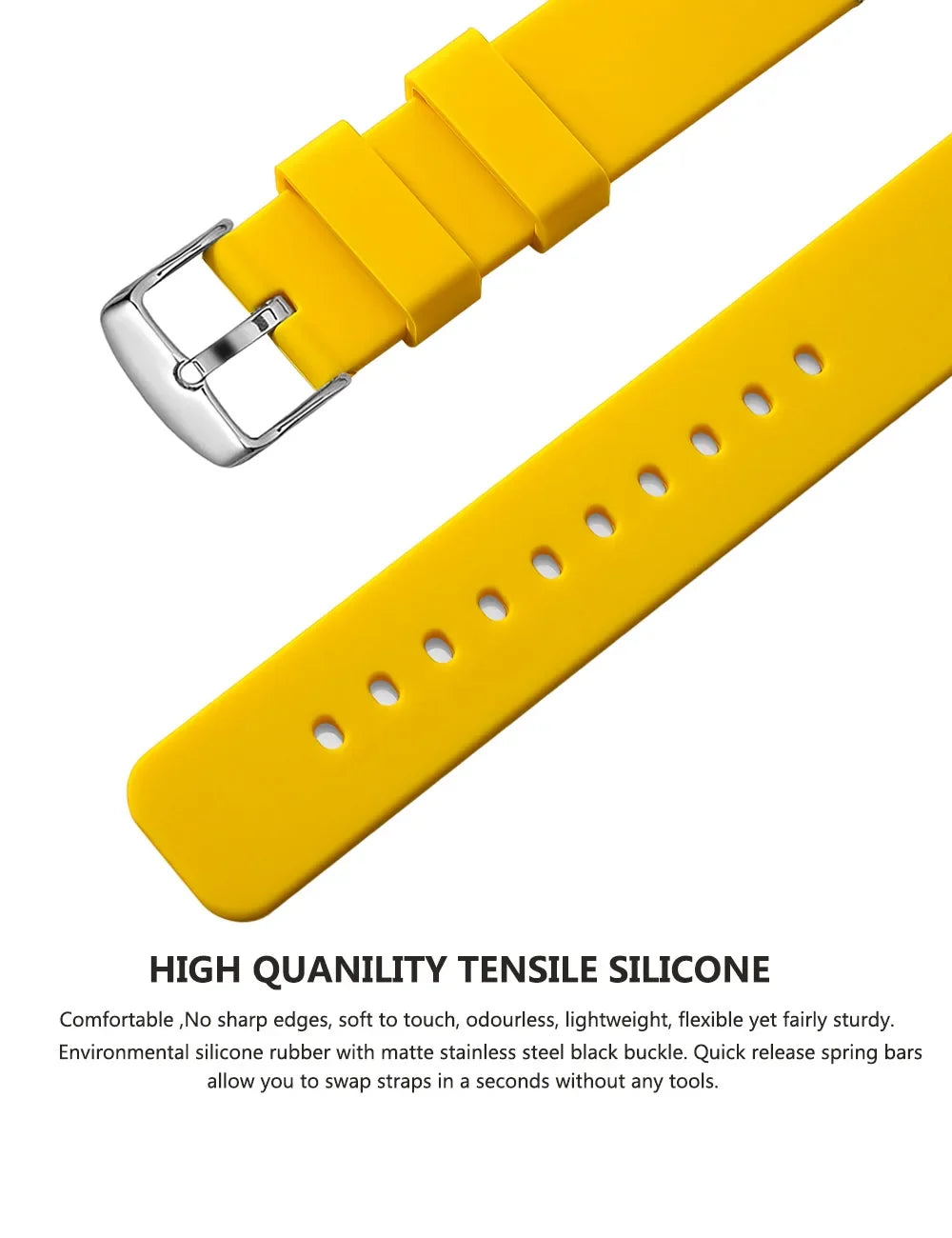 Samsung Galaxy Watch 7, 6, 5, 4 & FE Curved-End Silicone Band