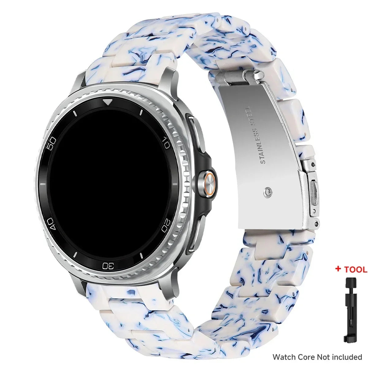 Samsung Galaxy Watch8, 9 & Ultra Resin Link Band, 40 Patterns