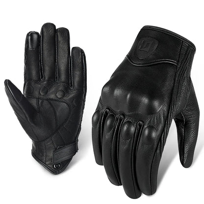 Leather Gloves Retro Biker