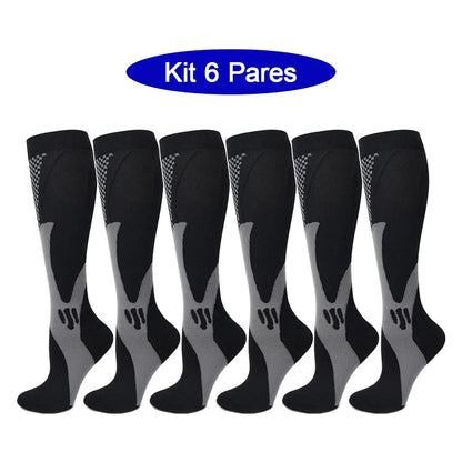 6Pairs Compression Socks 20-30mmHg High Stockings Men & Women Sports Marathon Cycling Football Varicose Veins EU35-45