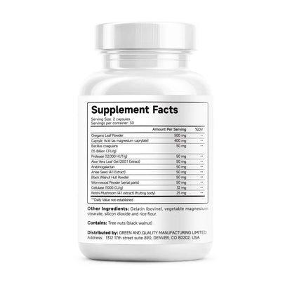 Candida Cleanse - Gut & Colon Support (60 Capsules) - for Men & Women - Natural Herbs for Intestinal Detox - Anti Yeast Overgrow