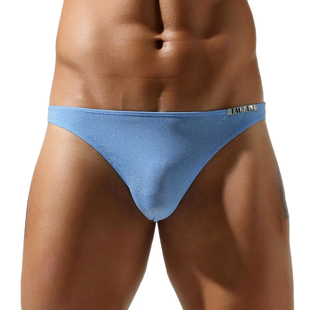 TAUWELL New Men's Sexy Briefs Shiny Fabrics Underwear Men Low-rise Panties Fashion Bikini Briefs
