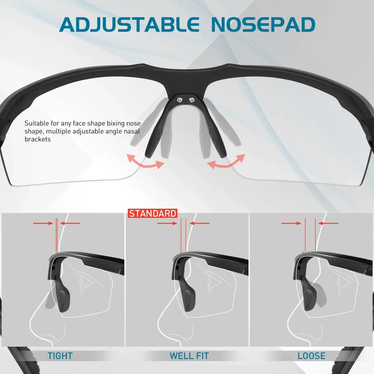 SCVCN Photochromic Cycling Glasses Men UV400 Bicycle Glasses MTB Outdoor Sports Cycling Sunglasses Road Bike Glasses Eyewear