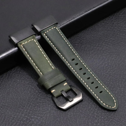 Garmin QuickFit 22/26mm Stitched Leather Buckle Band