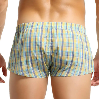 SEOBEAN Men's Boxer Shorts Underwear Plaid