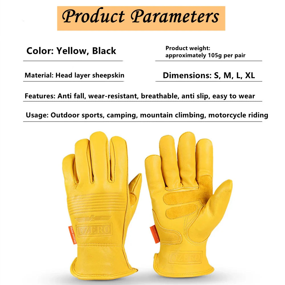 Shockproof & Waterproof & Windproof Leather (Sheep) Gloves