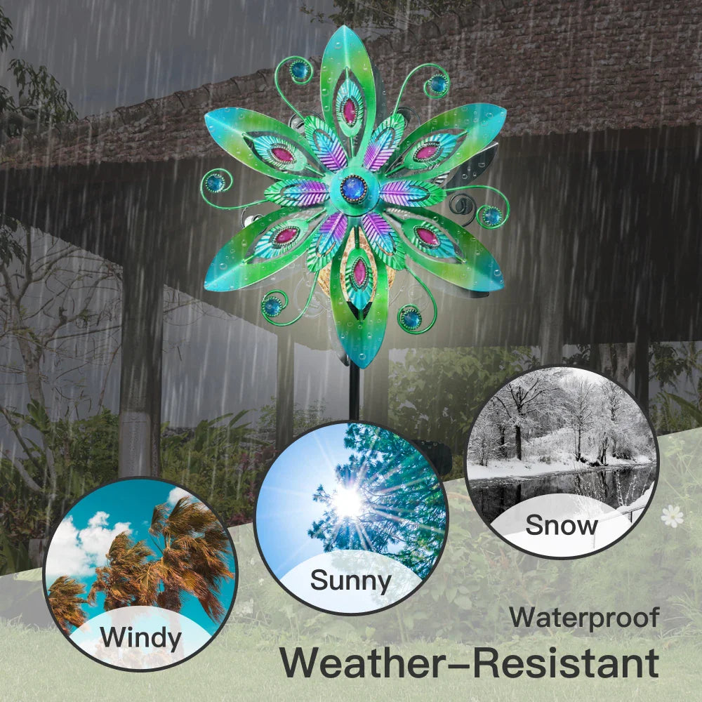 Wind Spinner Solar Garden Decor