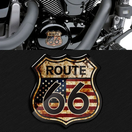 3D Route 66 Vintage Sticker