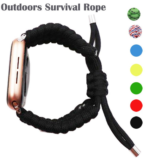 Outdoors Survival Rope Apple Watch Armband Series 11/10/9/8/7/6/5/4/ SE / Ultra 1/2/3