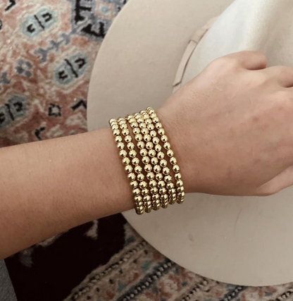 NEW 5mm Gold Bead Bracelet