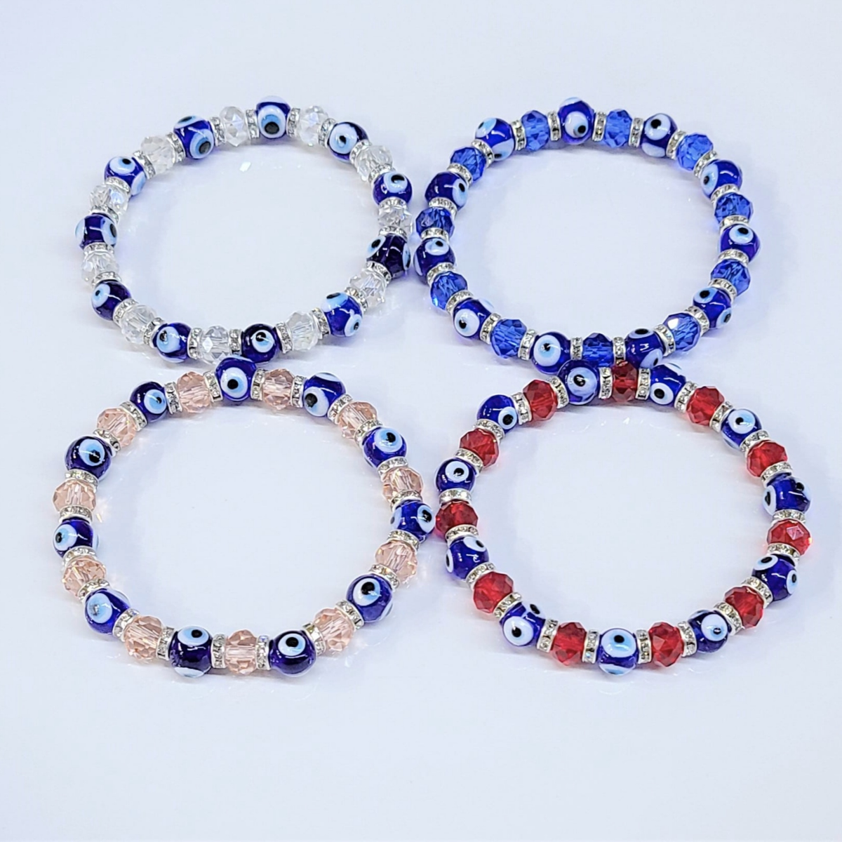 Evil Eye Blue Bead Stackable Bracelet
