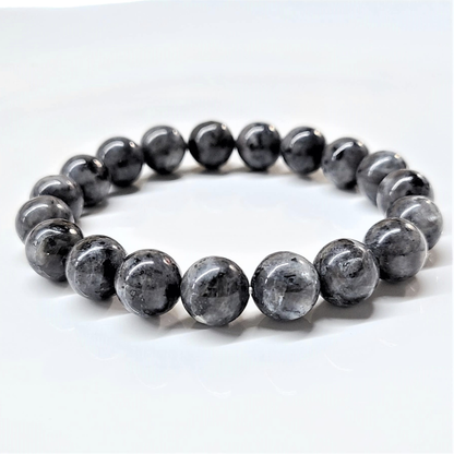 Larvikite Round Bead Bracelet - Stone of Grounded Expansion