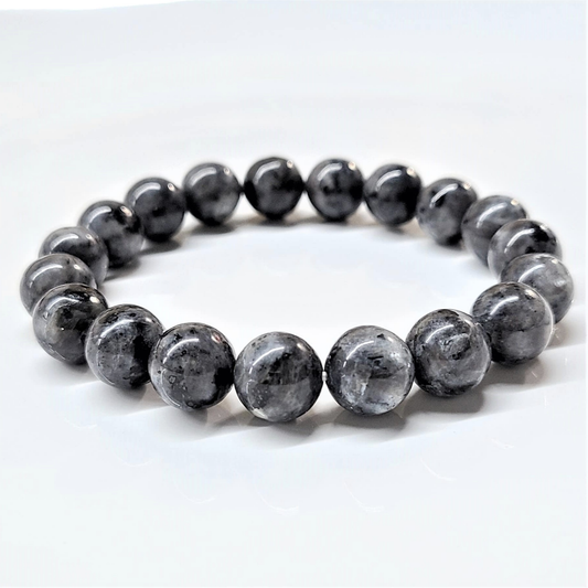 Larvikite Round Bead Bracelet - Stone of Grounded Expansion