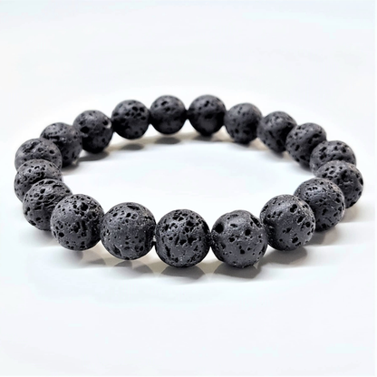 Lava Stone Round Bead Bracelet - The Phoenix Stone