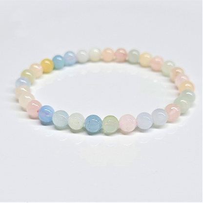 Morganite Round Bead Bracelet