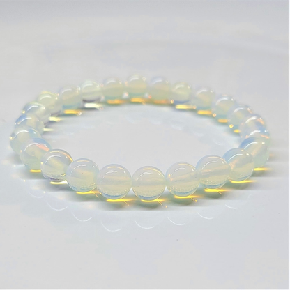 Opalite Round Bead Bracelet - Stone of Eternity