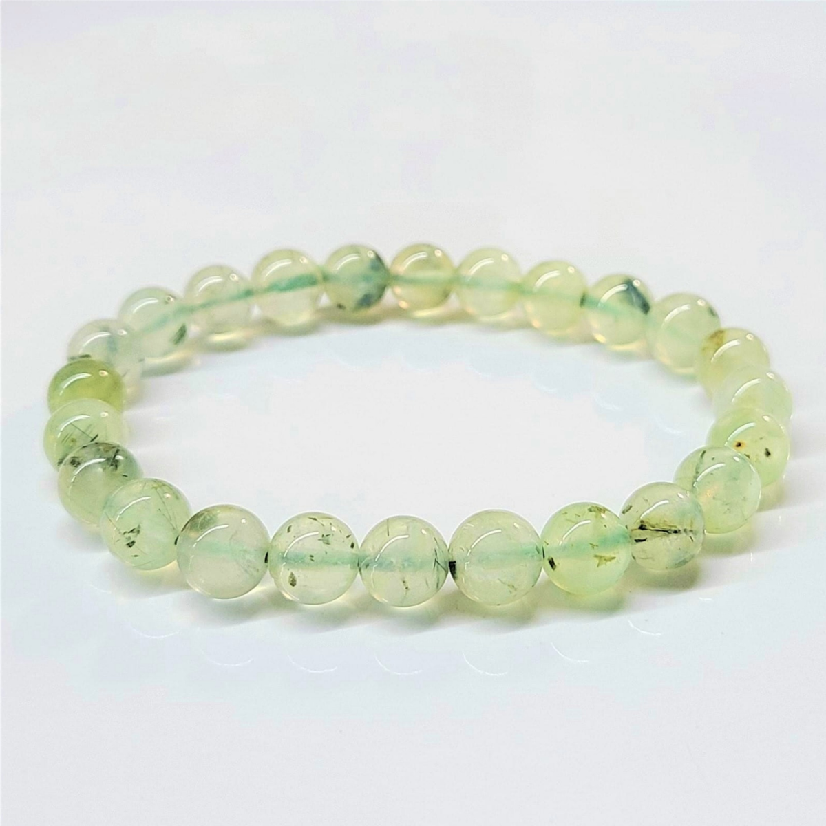 Prehnite Round Bead Bracelet