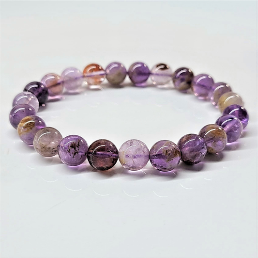 Super 7 Round Bead Bracelet - Stone of Ascension & Manifestation