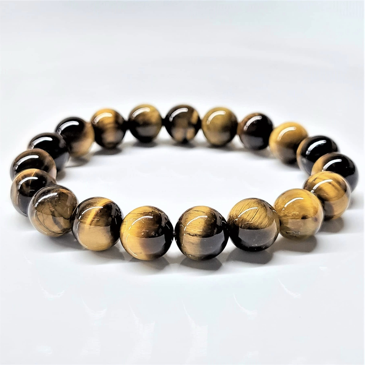 Tiger Eye Round Bead Bracelet - Stone of Balance & Bold Action