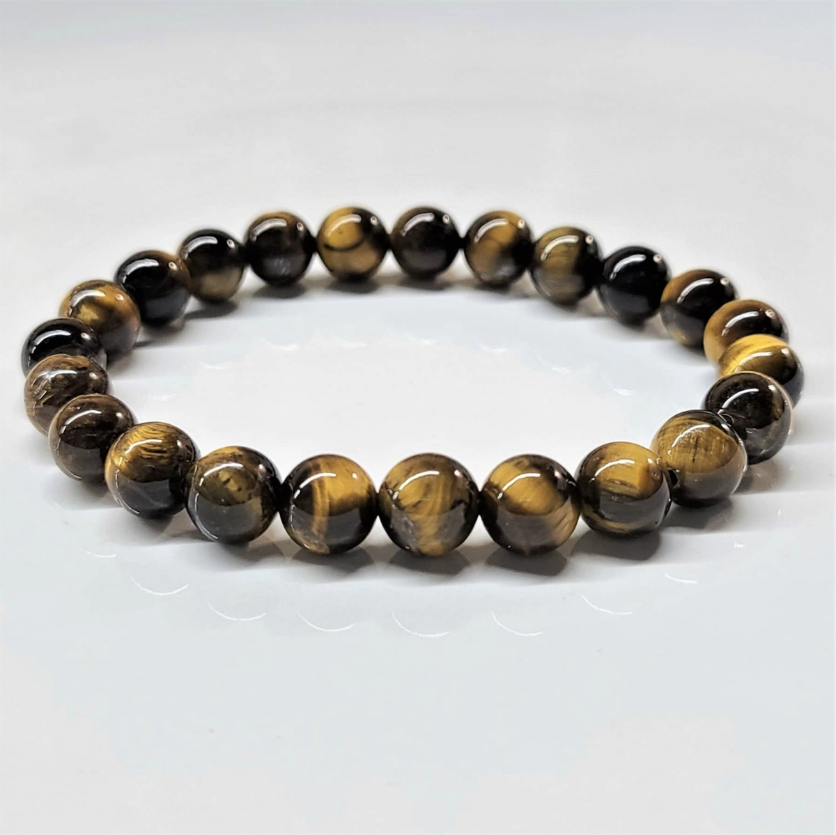Tiger Eye Round Bead Bracelet - Stone of Balance & Bold Action