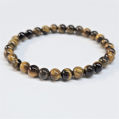 Tiger Eye Round Bead Bracelet - Stone of Balance & Bold Action