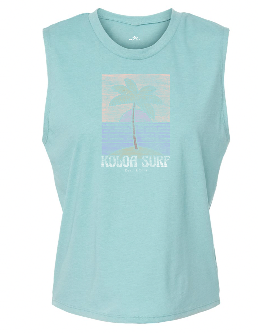 Koloa Boho Palm Crop Muscle Tank