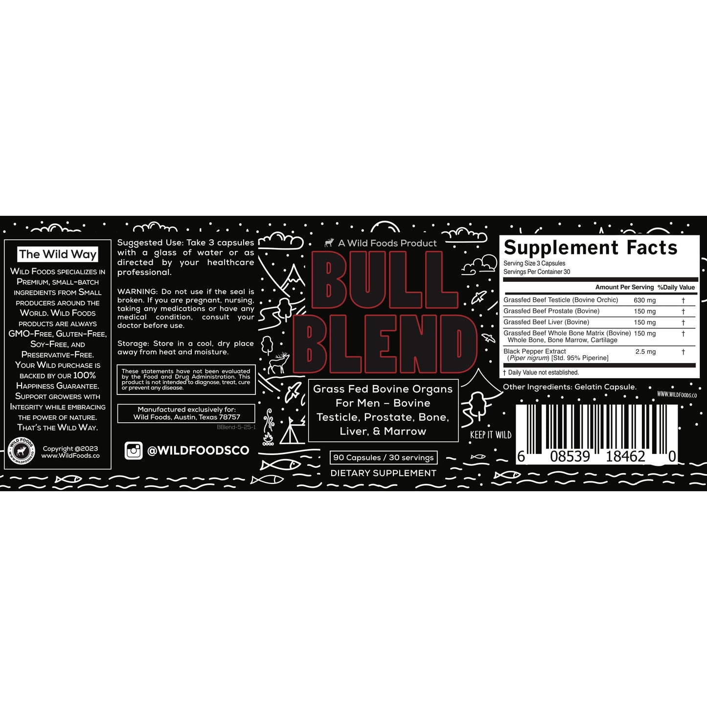 Wholesale case of 10 - The Bull Blend - Beef Organs for Hormone Support