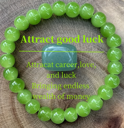Vibrant Retro Neon Green Energy Bracelet – Attract Luck & Positivity