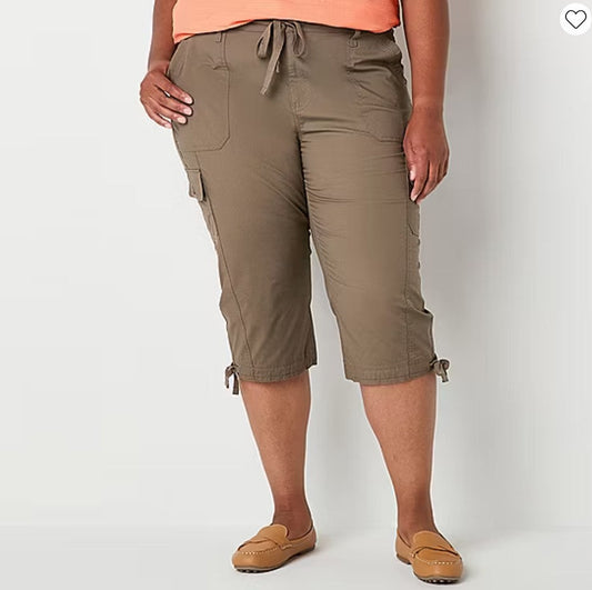 St. John's Bay Women's Mid Rise Plus Capri Pant