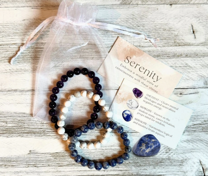 Intentions Bracelet Set – Serenity (Amethyst, Sodalite & Howlite)